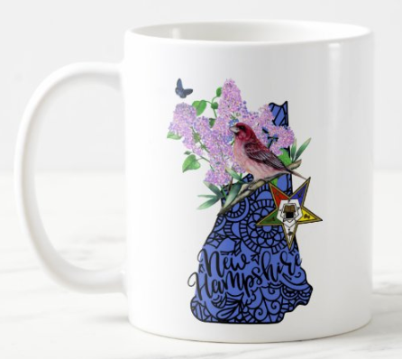 (image for) New Hampshire OES Mug (with bird and butterfly)