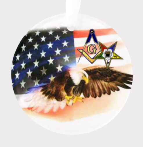 (image for) Masonic OES Flag Glass Ornament
