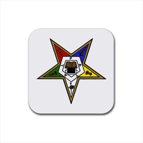 (image for) Order of the Eastern Star Rubber Square Coaster (4 pack)
