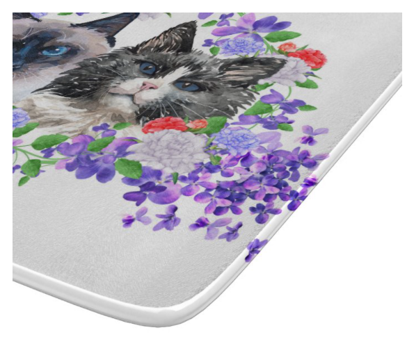 (image for) Cats and Violets Glass Cutting Board