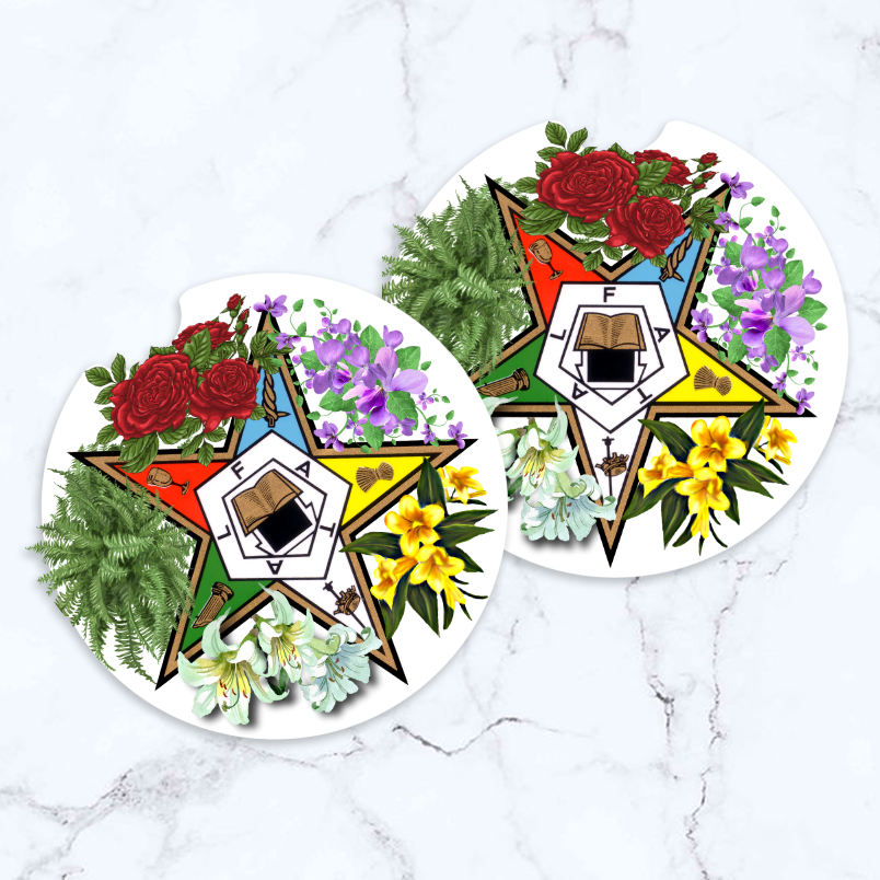 (image for) Floral OES Car Coaster Set - 2