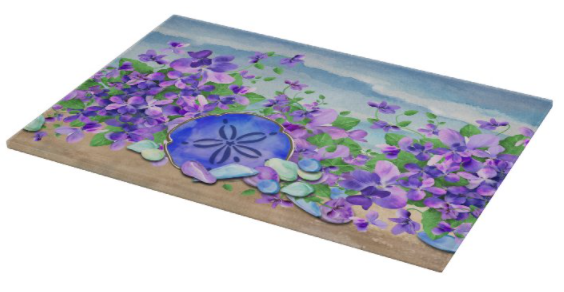 (image for) 2020 CA OES Sand Dollar Violet Glass Cutting Board