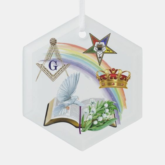 (image for) Masonic Family Glass Ornament