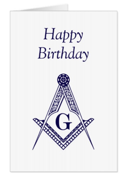 (image for) Masonic Happy Birthday - Pack of 25 4"x6" cards with envelopes