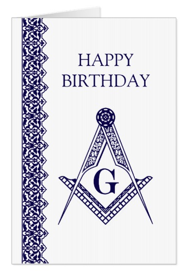 (image for) Masonic Happy Birthday - Pack of 25 4"x6" cards with envelopes - Click Image to Close