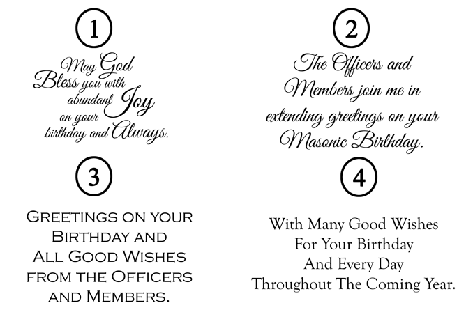 (image for) Masonic Happy Birthday - Pack of 25 4"x6" cards with envelopes