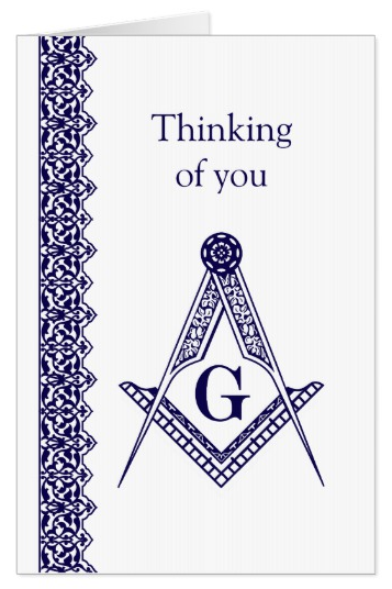 (image for) Masonic Thinking of You - Pack of 25 4"x6" cards with envelopes