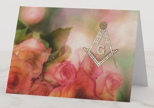 (image for) Masonic Sweetheart Roses Valentine's Day - Pack of 10 5"x7" card